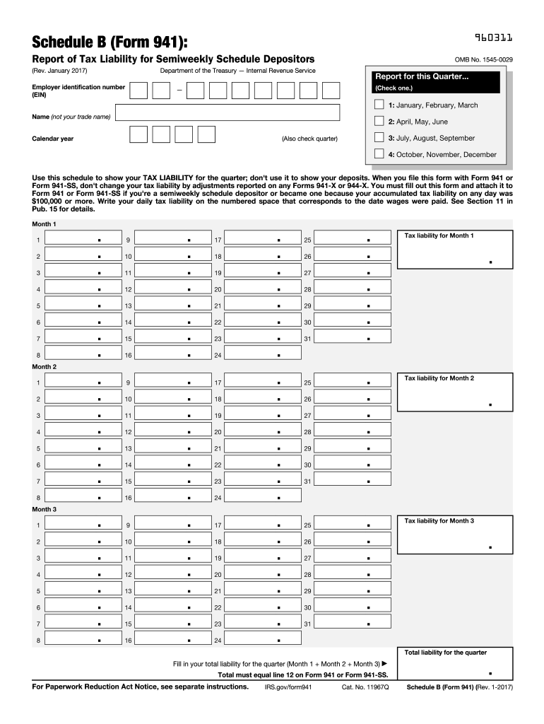 2017 2020 Form IRS 941 Schedule B Fill Online Printable 