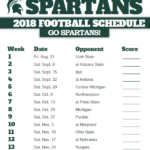 2018 Printable Michigan State Spartans Football Schedule