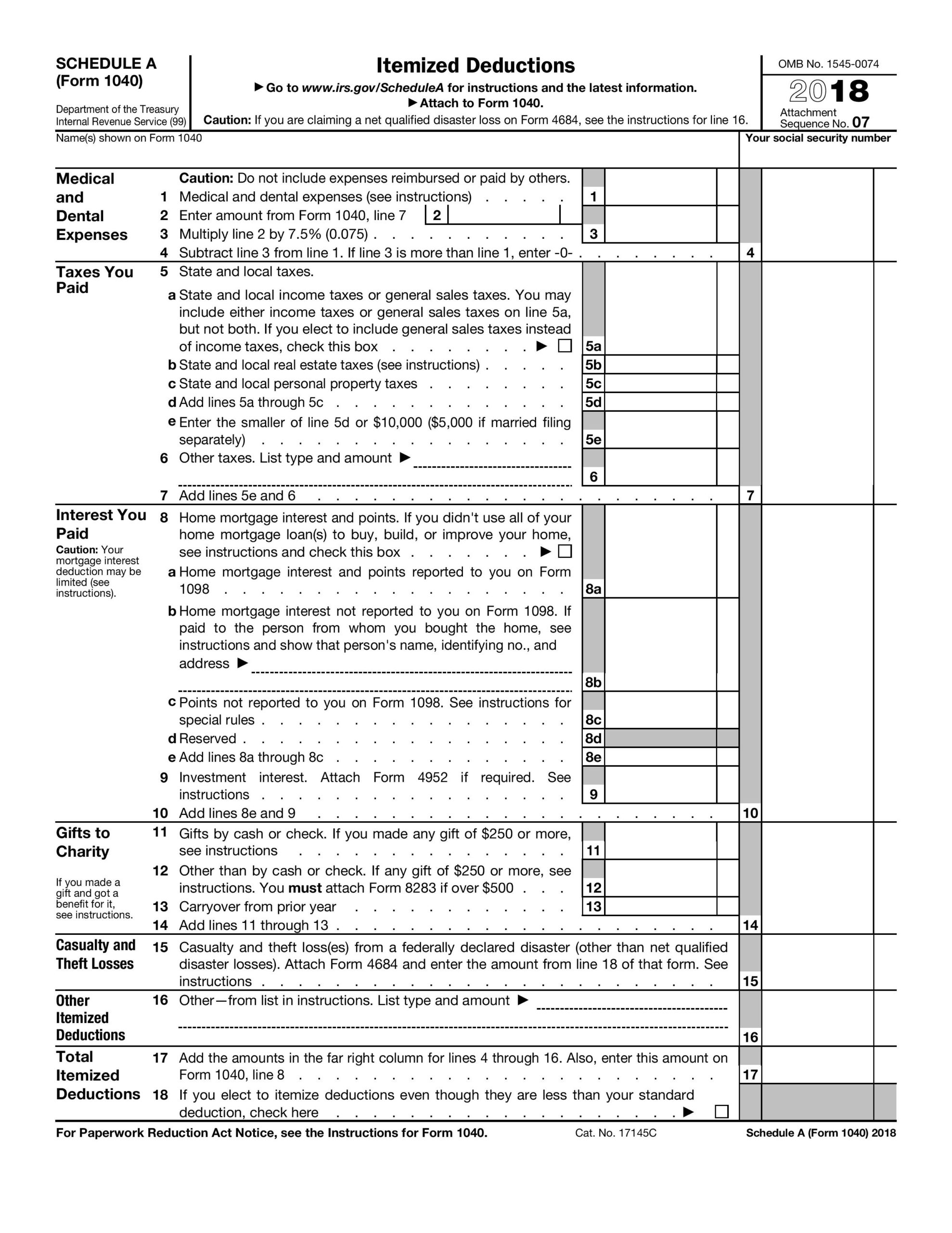 2019 IRS Form 1040 Schedule 4 1040 Form Printable