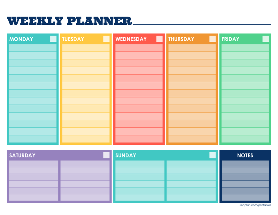 2020 Weekly Planner Template Fillable Printable PDF