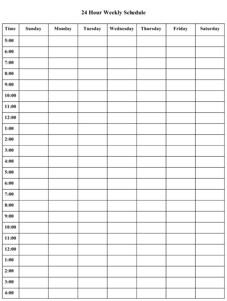 24 Hour Planner Pdf