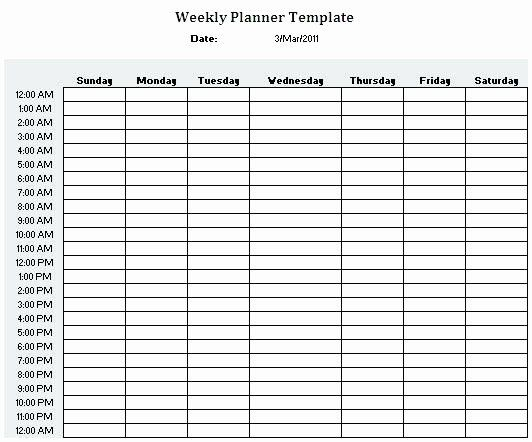 24 Hour Weekly Schedule Template Lovely Hour Weekly