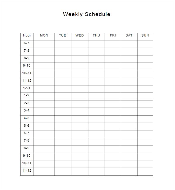 28 Weekly Schedule Templates Free Excel PDF Formats