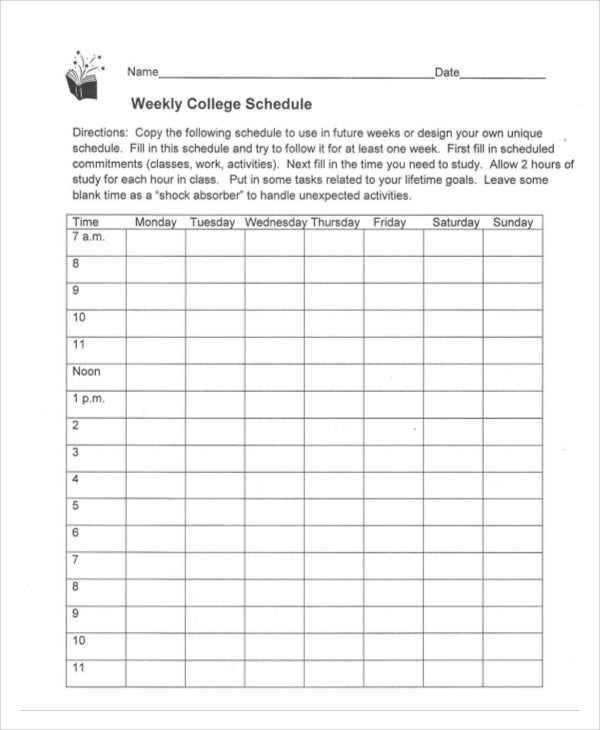 Toileting Schedule Template