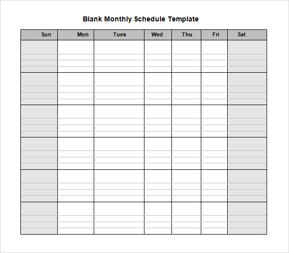 5 Sample Blank Schedule Templates To Download Sample 