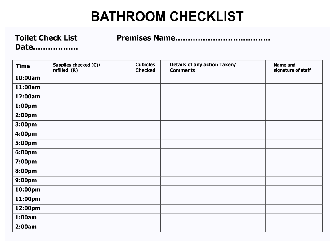 Printable 2 Hour Toileting Schedule Form FreePrintableTM FreePrintableTM