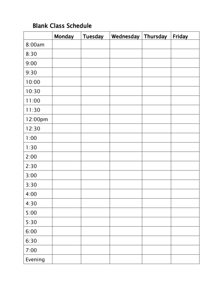 Best Free Printable Blank Daily Schedule Printablee Freeprintabletm Com