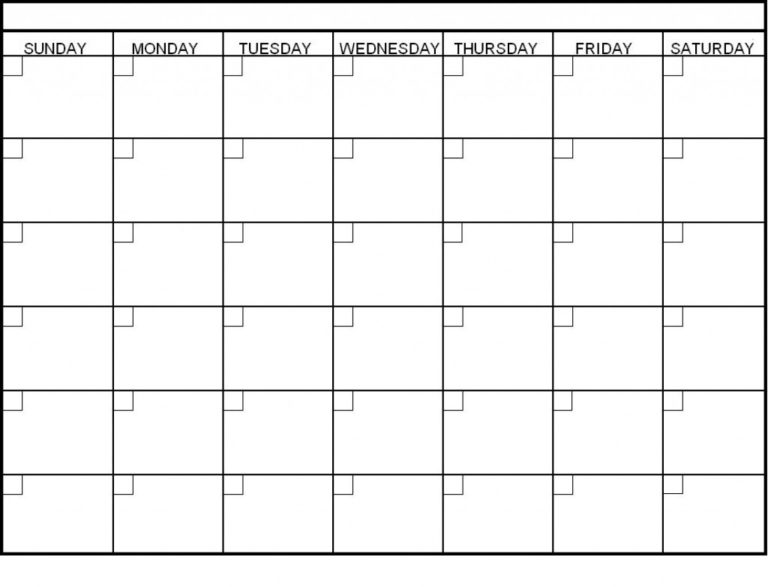 6 Week Blank Calendar Template Template Calendar Design ...
