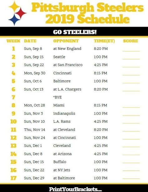 66 Best Pro Football Images Printable Nfl Schedule Team 