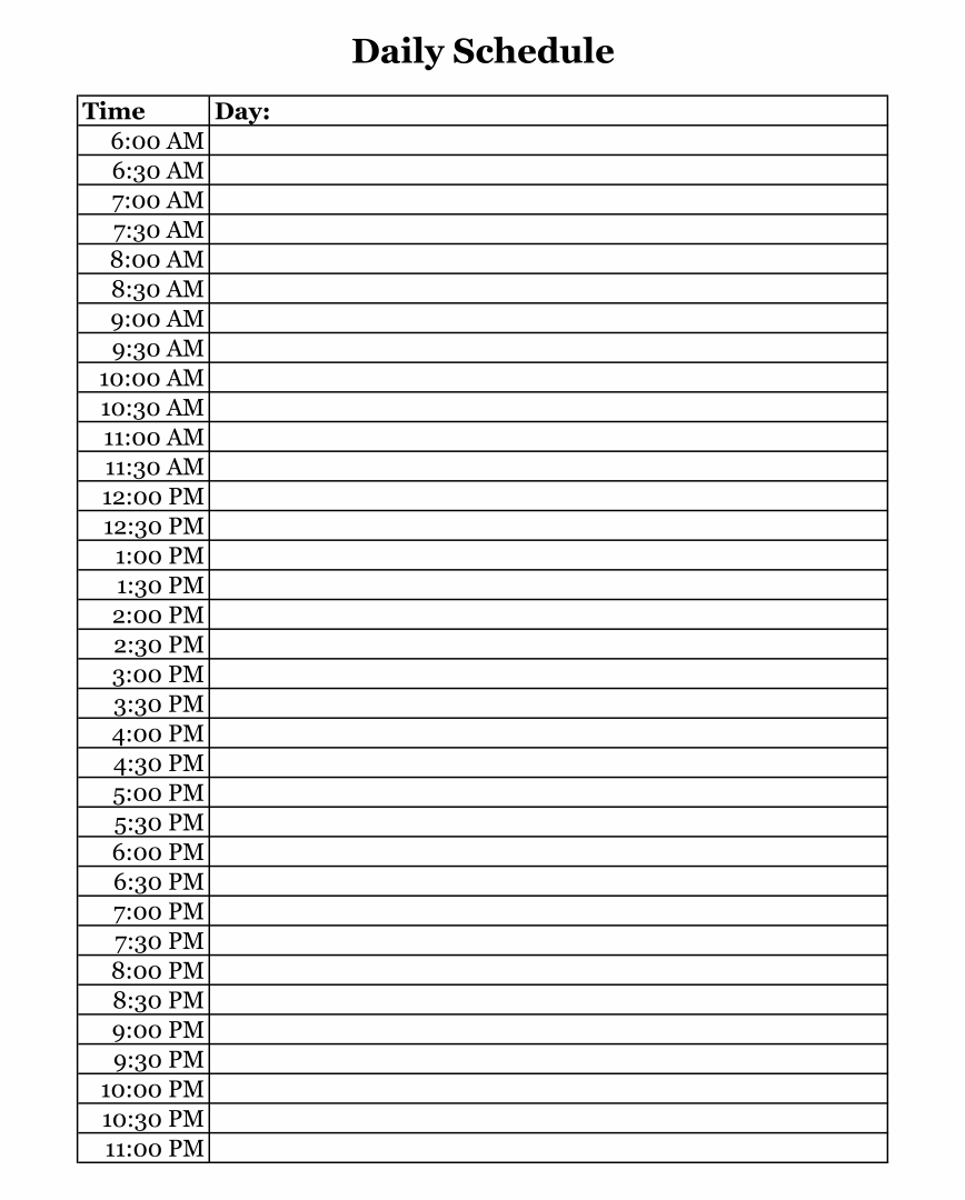 8 Best Hourly Day Planner Printable Pages Printablee