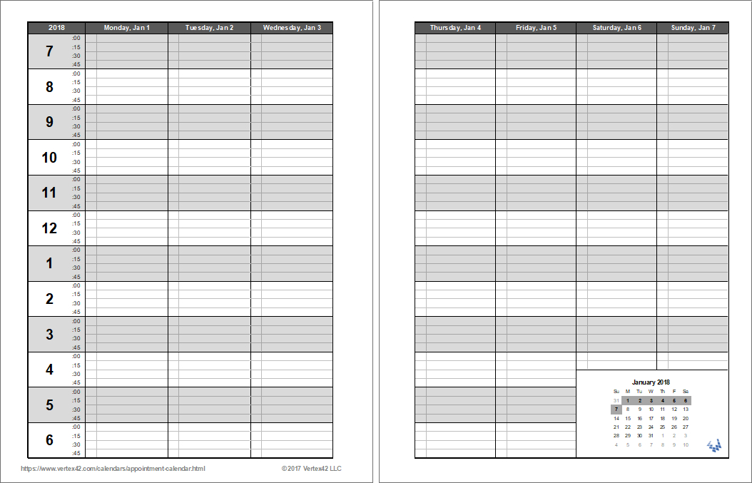 Appointment Book Template Printable Schedule Template