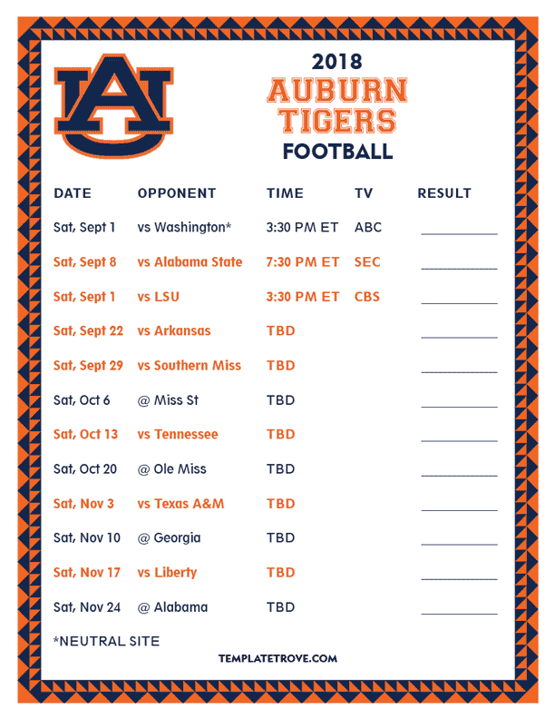 Auburn Football Schedule 2020 Auburn s 2021 Non 