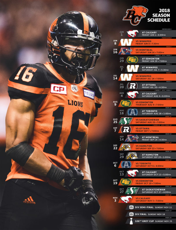 Bc Lions Schedule 2021 Printable