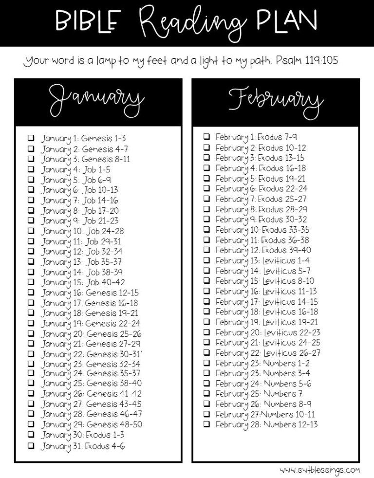 Bible Reading Plans Free Printable Downloads One Year 