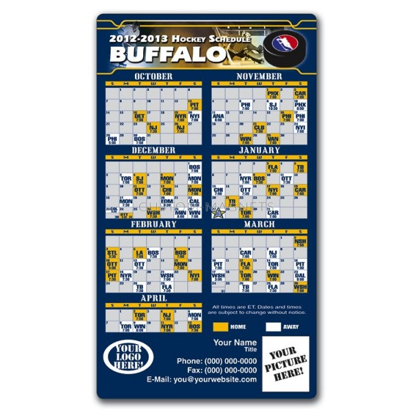 Buffalo Sabres Pro Hockey Schedule Magnets 4 X 7 