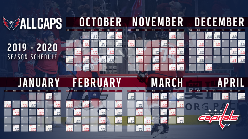 Capitals Announce 2019 20 Regular Season Schedule NHL