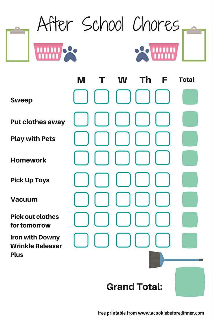 Chores For 6 To 8 Year Olds A Free Chore Chart Printable 