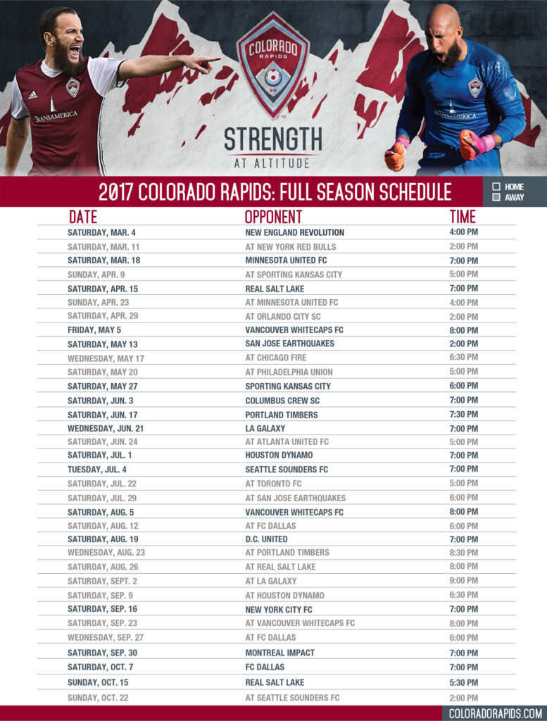 Colorado Rapids 2024 Schedule Tate Zuzana