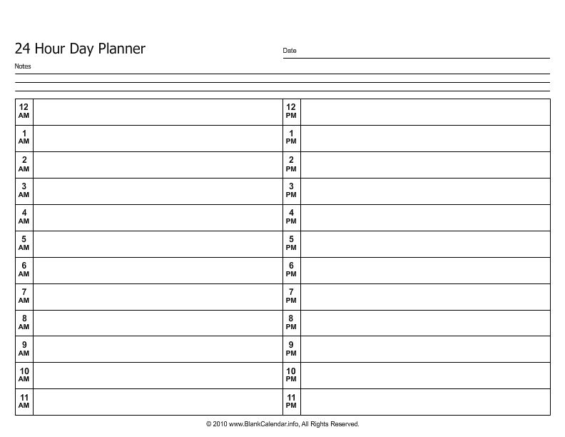 Daily Calendar Day Planner Template Daily Planner 