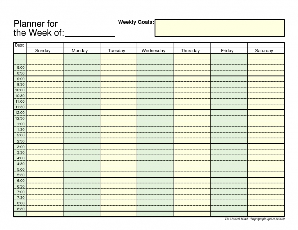 Daily Planner With Time Slots Calendar Inspiration Design