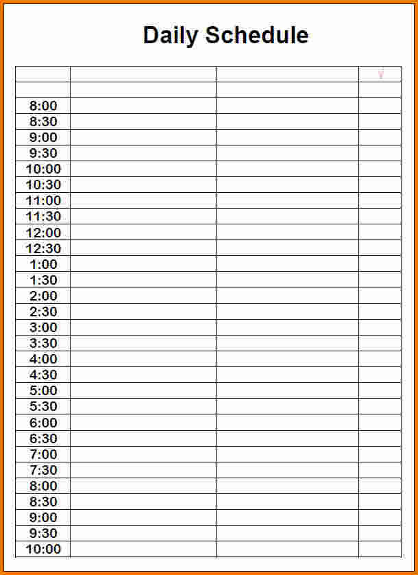 Daily Schedule Maker Printable Receipt Template