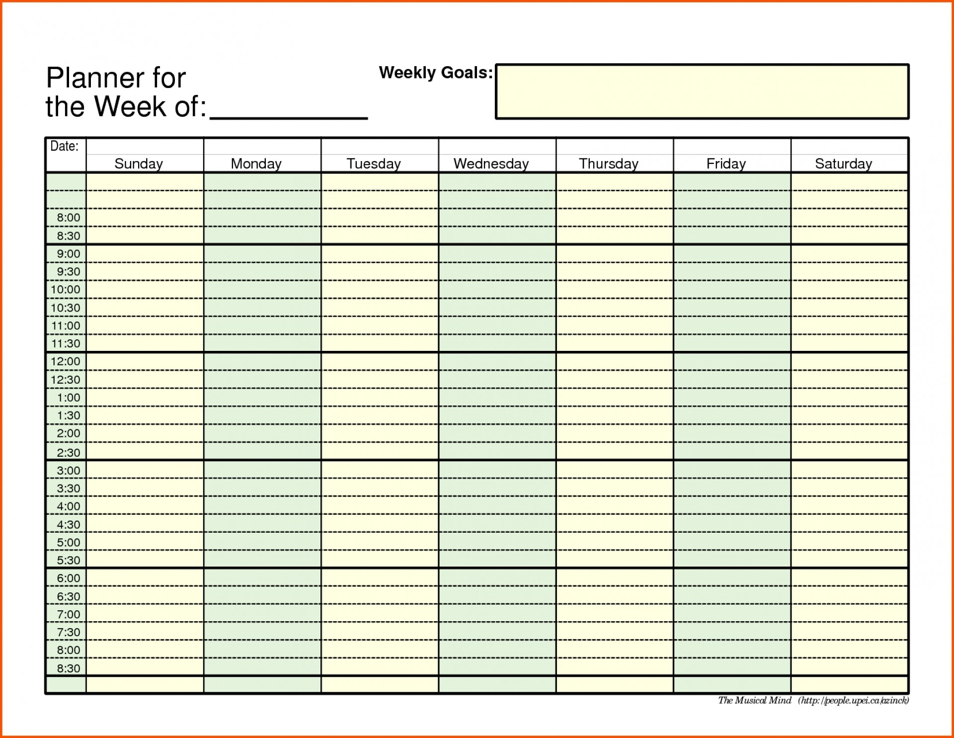 Printable Daily Schedule With Time Slots