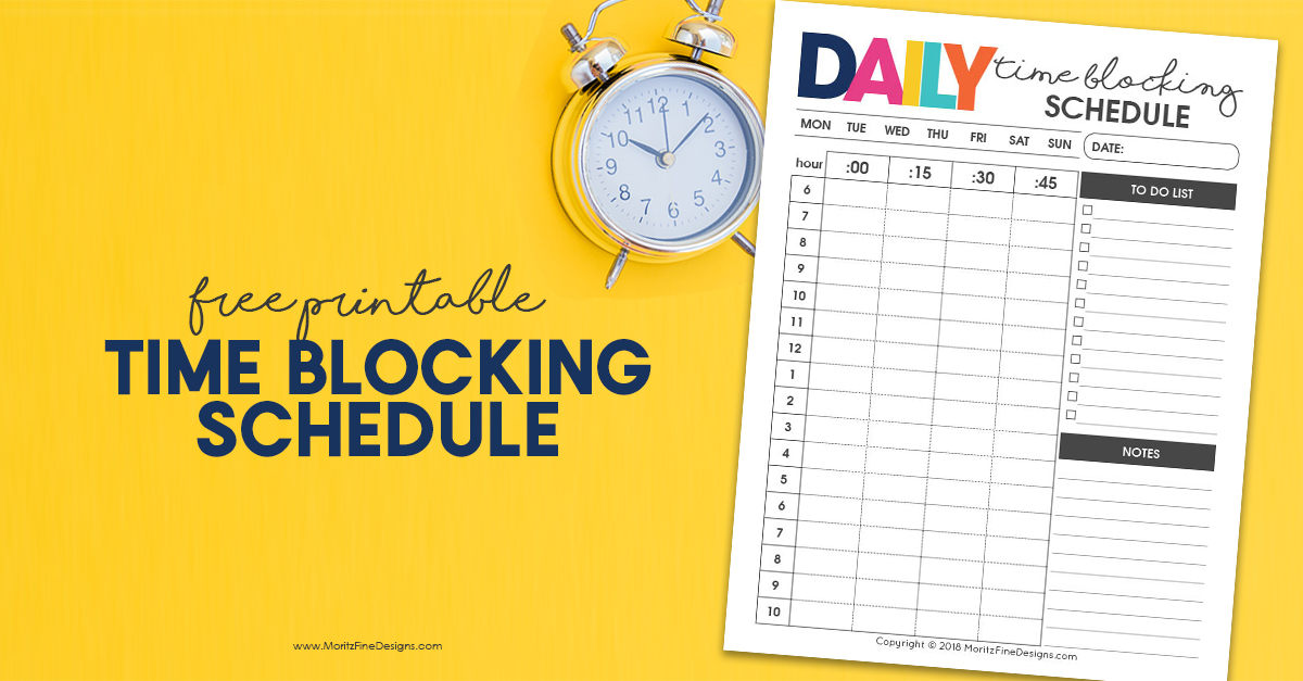 Daily Time Blocking Schedule Free Printable Download