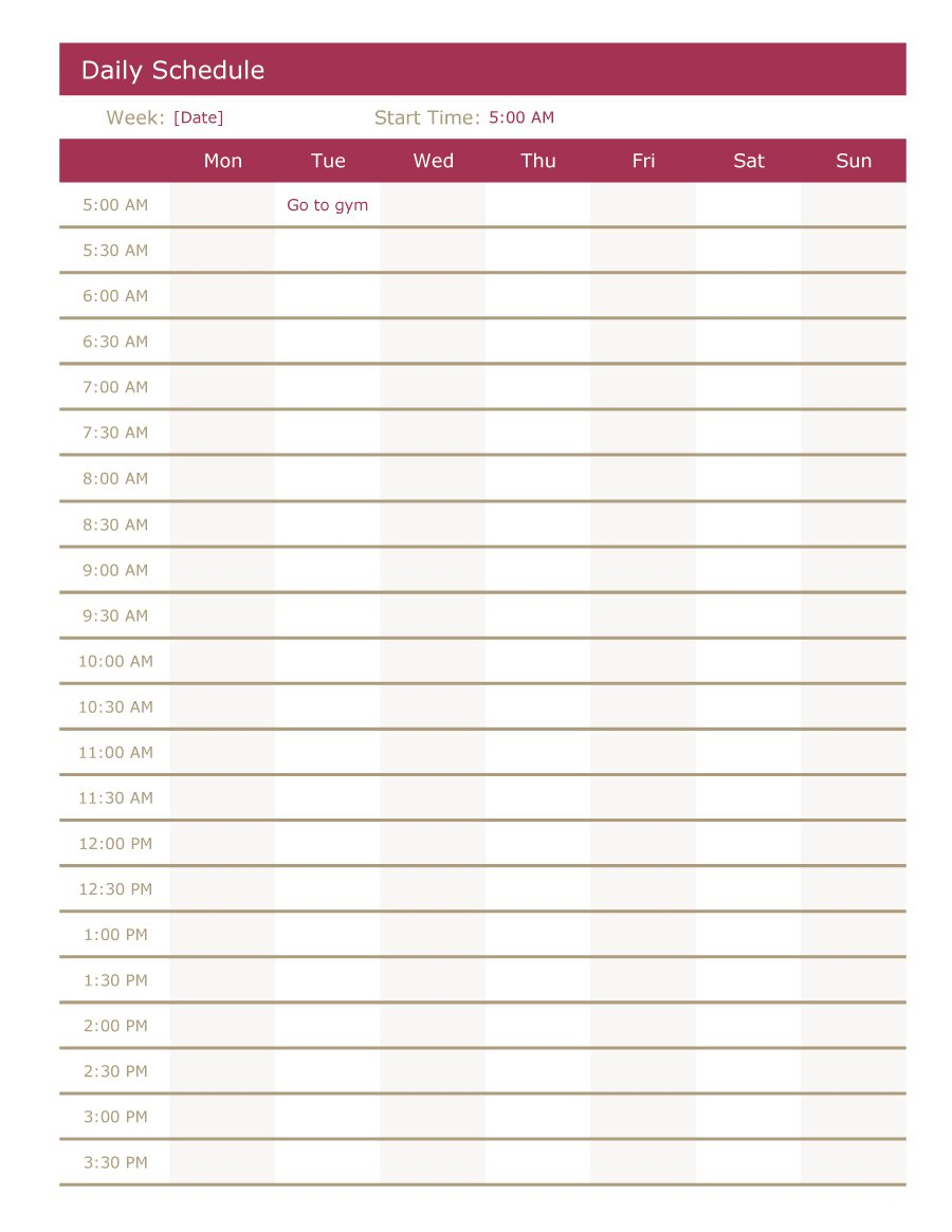 Day Planner Printable Room Surf