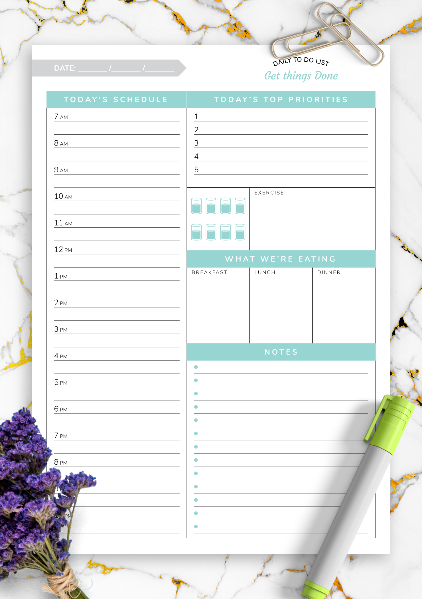 Download Printable Daily Hourly Planner Template Get 