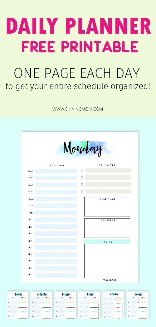 FREE Daily Planner Printable 7 Pretty And Basic Planning 