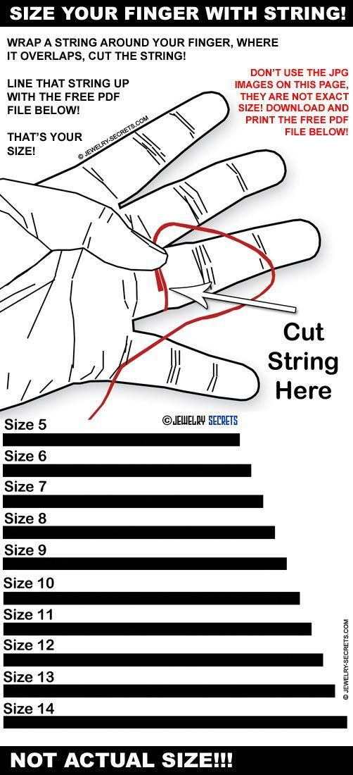 Free Printable Ring Finger Size Chart Jewelry Secrets 