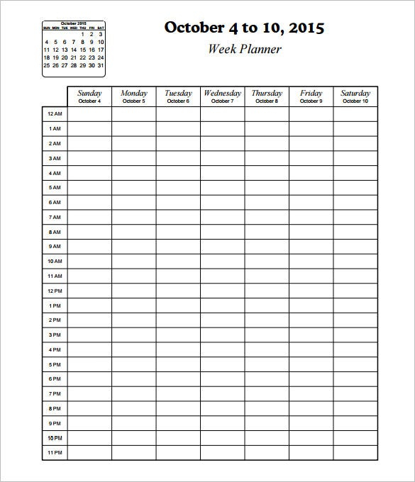 Hourly Schedule Template 11 Free Sample Example Format 