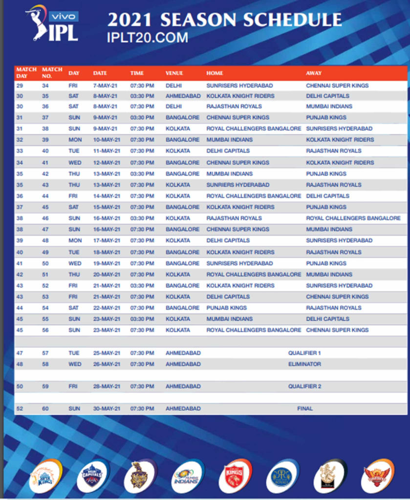 Ipl Printable Schedule 2021 - FreePrintableTM.com | FreePrintableTM.com