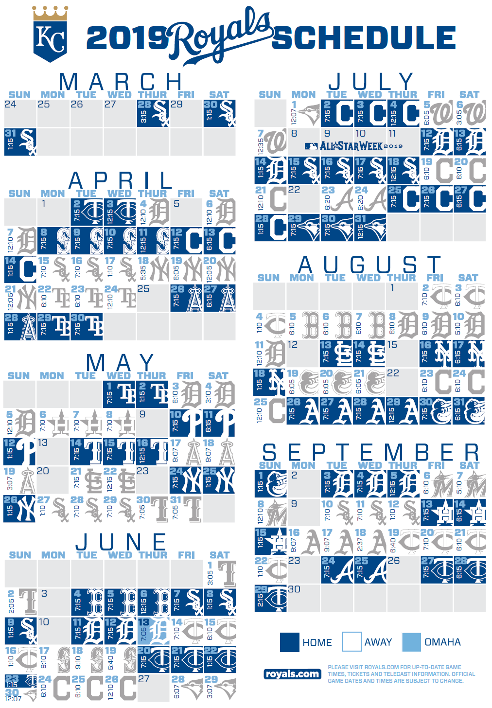 Kansas City Royals Printable Schedule That Are Inventive 