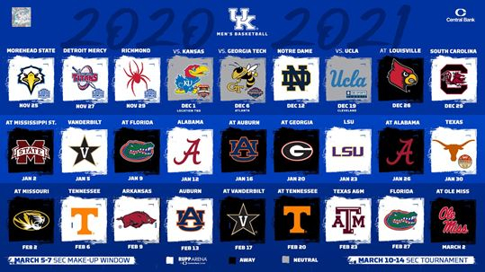 Kentucky Men s Basketball Unveils 2020 21 Schedule ABC 