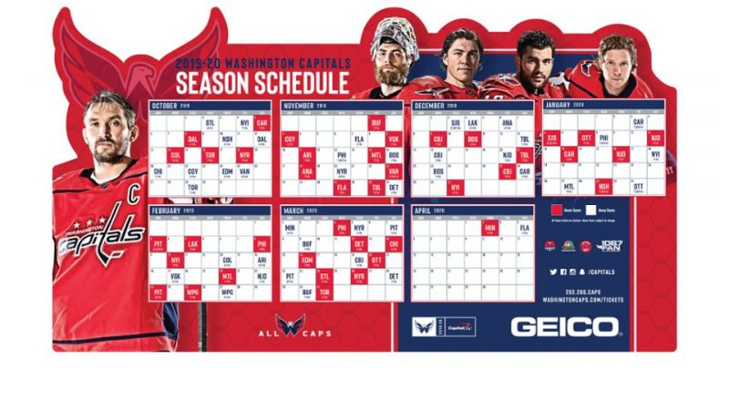 October 5 2019 Washington Capitals Schedule Magnet 