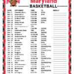 Printable 2016 2017 Maryland Terrapins Basketball Schedule