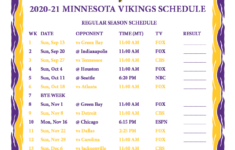 Printable 2020 2021 Minnesota Vikings Schedule