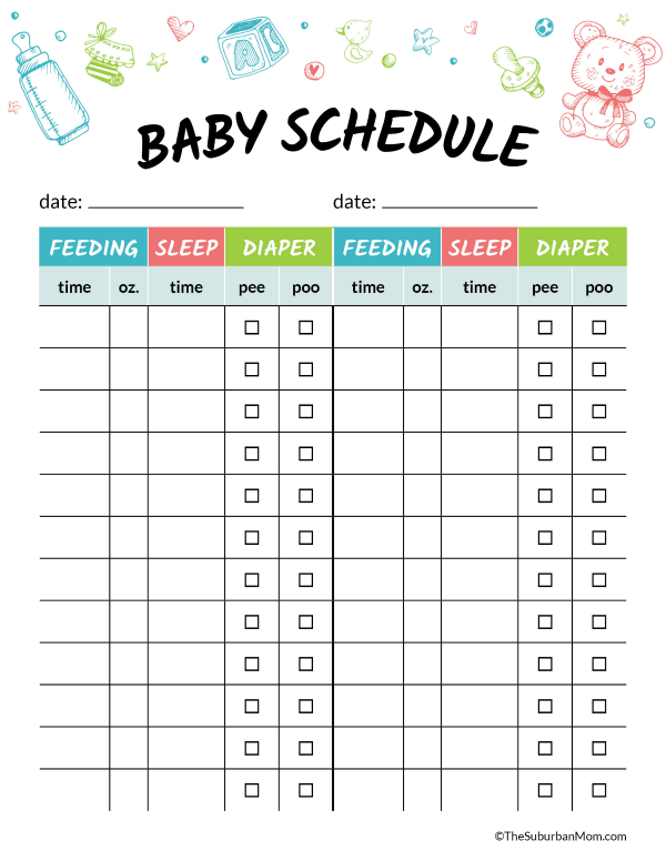 Printable Baby Feeding Chart Printables Free Baby 