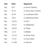 Printable Kansas State Wildcats Football Schedule 2015