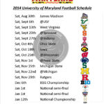 Printable Maryland Football Schedule 2014 Testudo Times