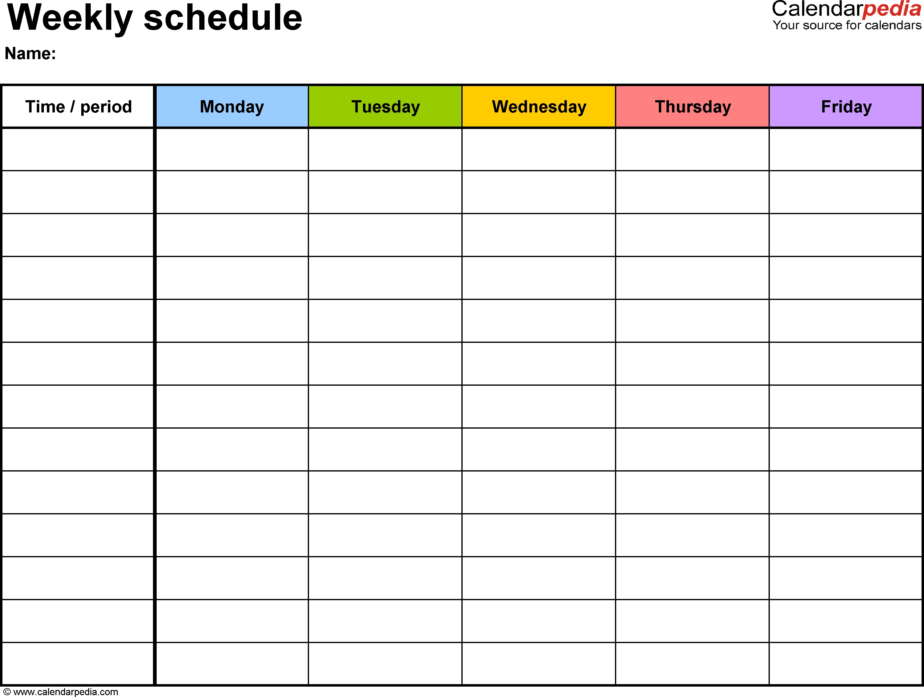 Printable Weekly Planner With Time Slots Calendar