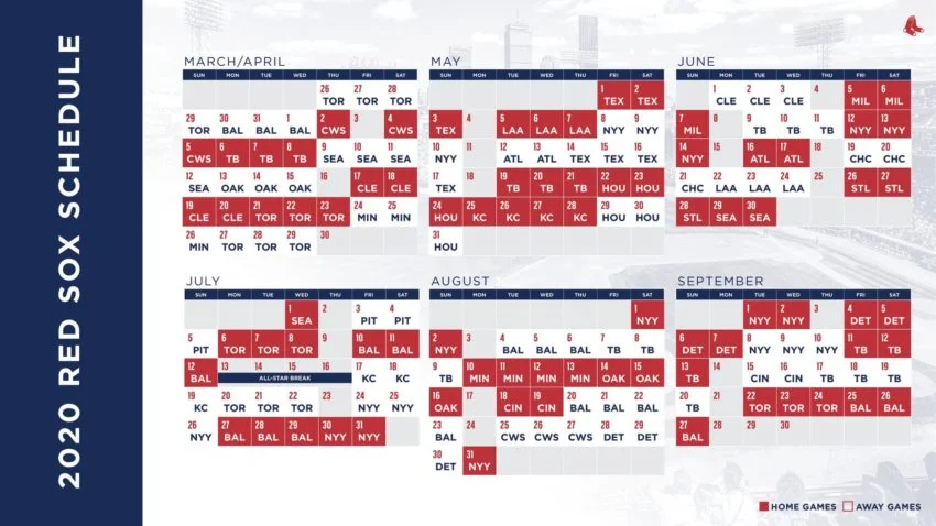 Red Sox Announce 2020 Season Schedule In 2020 Red Sox 