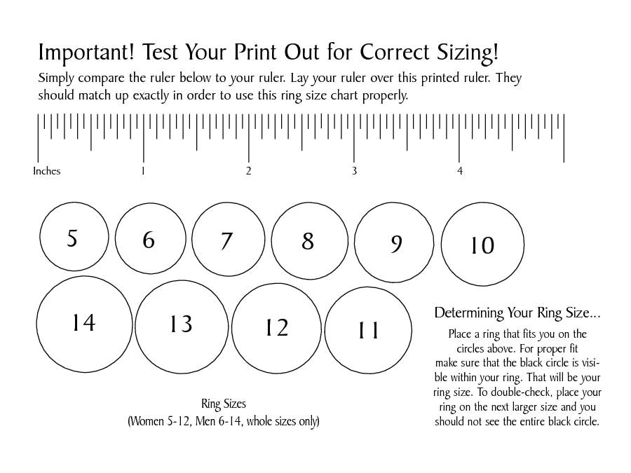 Printable Ring Sizer Template