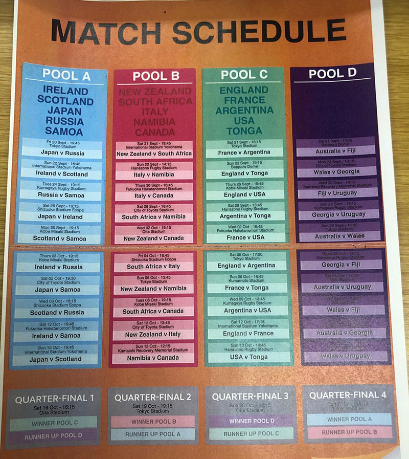 Rugby World Cup Match Schedule Kyalami On Main