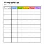 Schedule Block Template Printable Schedule Template