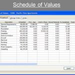 Schedule Of Values Template Printable Receipt Template