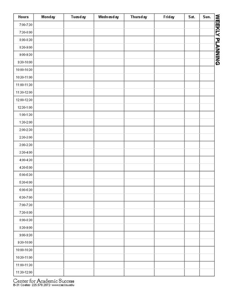 School Schedule Template Weekly Printable Schedule Template