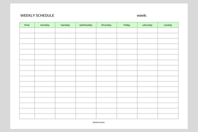 Simple Weekly Schedule Printable