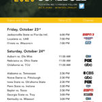 This Weekend S College Football TV Schedule Yellowhammer